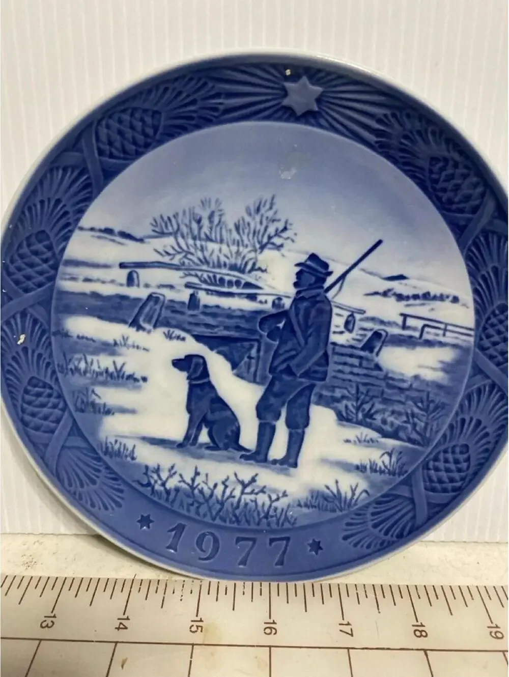 Royal Copenhagen Christmas Plate 1977 Porcelain Original hansen Denmark